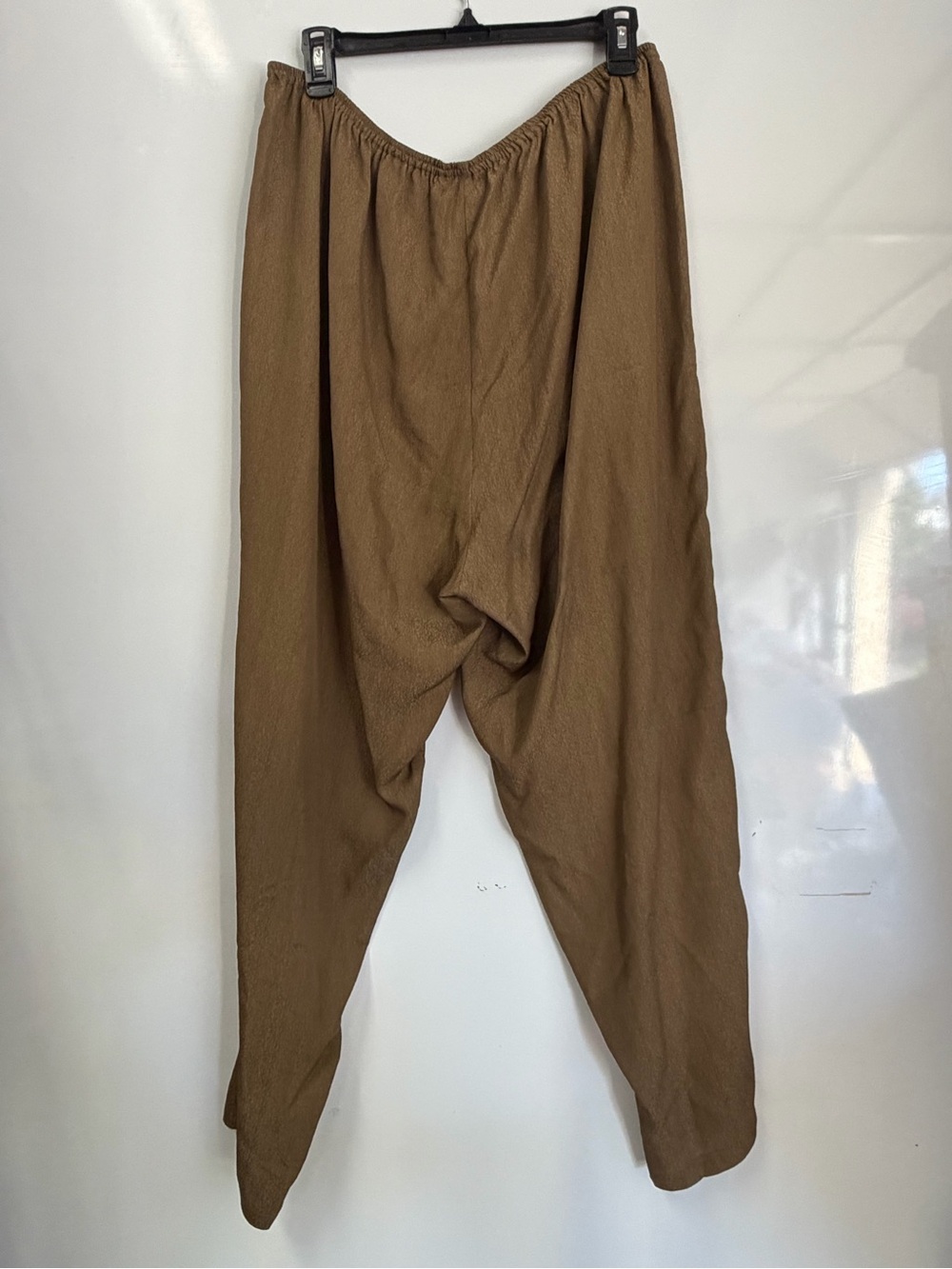 100% Silk Relaxed Drawstring Olive-Brown Joggers for Women’s